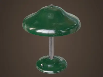 Old vintage classic table lamp Low-poly 3D model