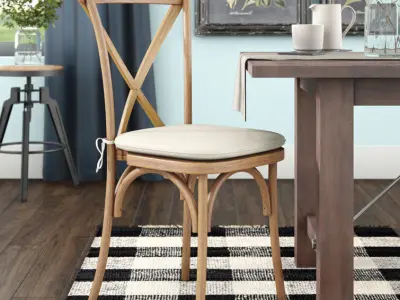Cross Back Stacking Side Chair - 3 Finish 3D model