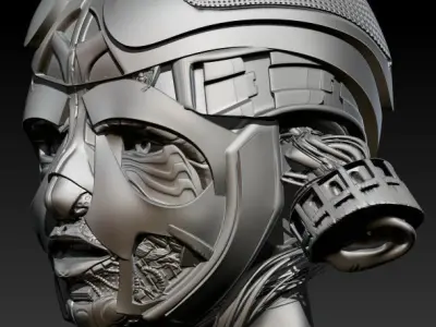 mech head based on tutorial study Free 3D model