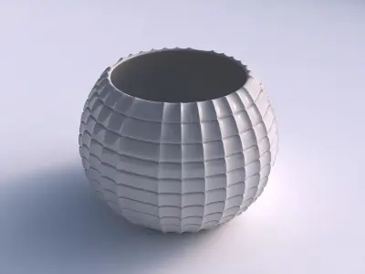 Bowl spheric with strange tiles 3D print model