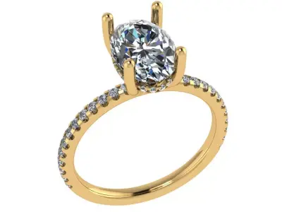 Hidden halo style solitaire diamond ring 3D print model