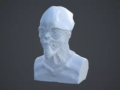 Alien Bust Sculpture 3D print model