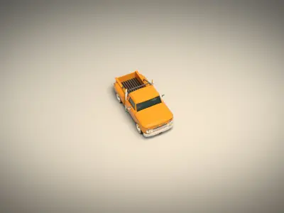 Low Poly Vintage Pickup 03 Low-poly 3D model