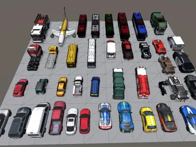 Vehicle Pack 3D Models PBR Textures  Game-Ready Cars Trucks More Low-poly 3D model