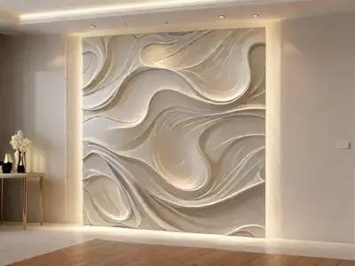 modern panel wall decor set relief stl mural CNC 191 3D model