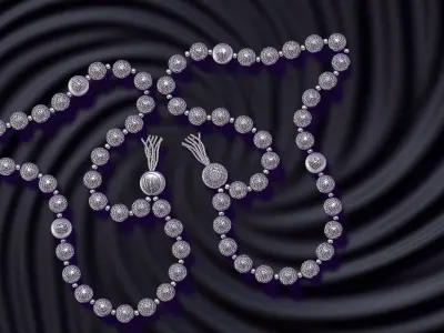 Muslim rosary Tasbih beads for casting in silver 3D print model