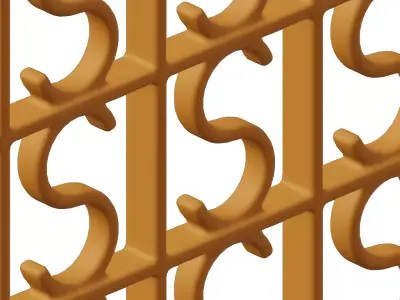 Plastic Premium Arch Window Grill Toy 3D model