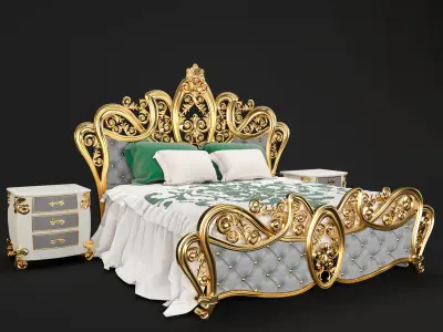 Luxury Classic Bed 3D model