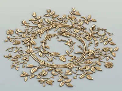Carved decor central 036 3D model