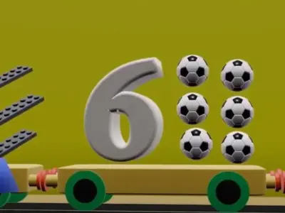 Letters train with numbers 3D model