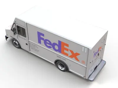 FedEx boxvan Low-poly 3D model