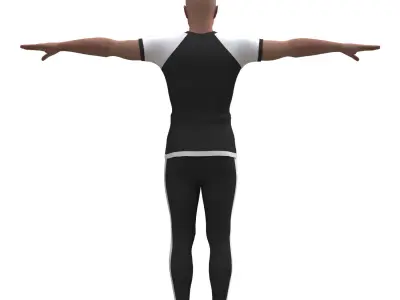 3d realistic man with clothing sport 3D model