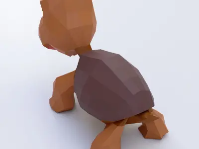 Turtle cartoon 3d model  Low-poly 3D model