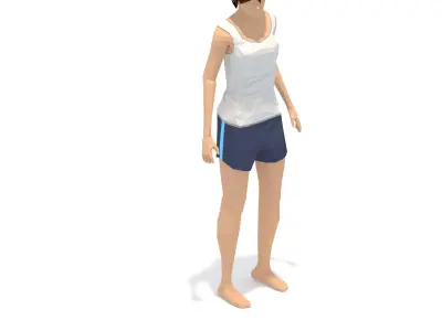 warrior 3  Yoga Exercise Woman Animation Low-poly 3D model
