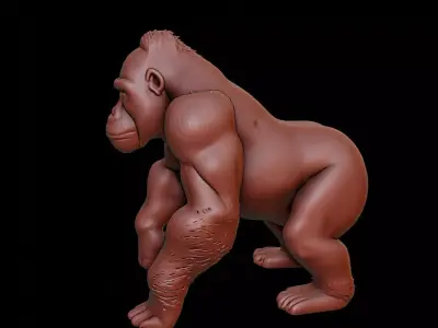 Gorilla Animal Sculpture 3D print model get