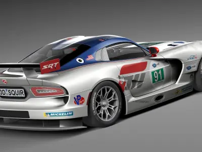 Dodge Viper GTS-R 2013 Race car 3D model
