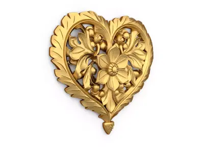 Heart decorative ornament onlay cnc 3d printing stl 03 3D print model