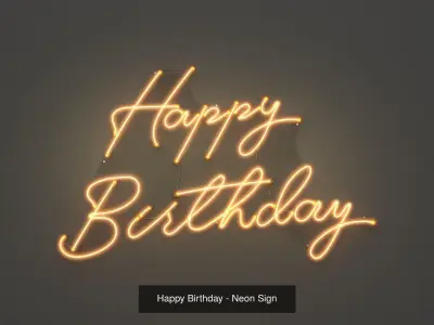 Lettering Pack 3 - Neon Signs 3D Model Collection