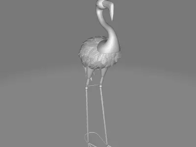 Pink Moriah Flamingo Garden Art 3D model