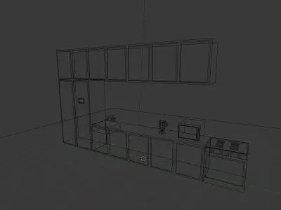 Modern minimalist kitchen assets Low-poly 3D model