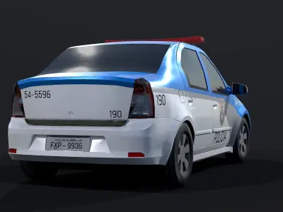 Police Car - Rio de Janeiro Low-poly 3D model