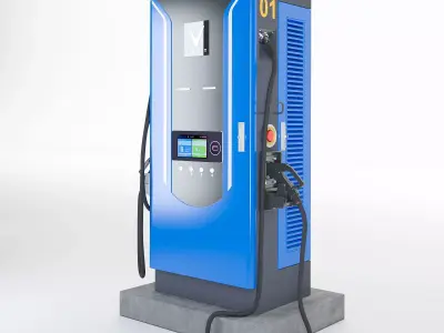 Electric Vehicle Charging Station 150kw Low-poly 3D model
