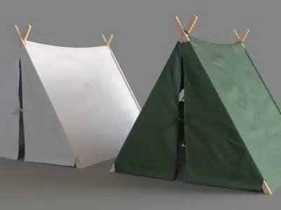 Collapsible Canvas Play Tent 3D model