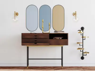 Console with decor set 3D model