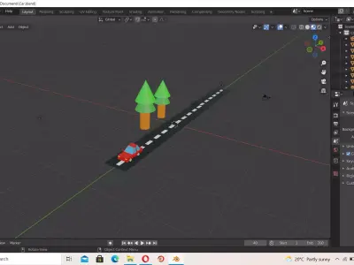 Car for environments and backgrounds Free low-poly 3D model