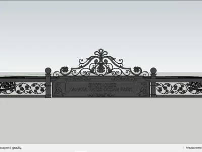 Iron Glass Roof Art Mounted Villa Facade 3D model 3D model