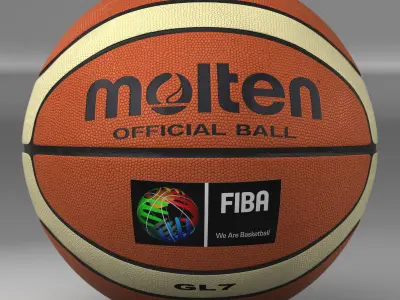 Basketball ball EBA bicolor Low-poly 3D model