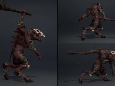 Mist Barbarian Arm2 Brutal Low-poly 3D model