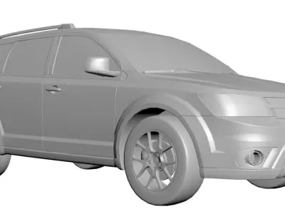 Full sized red SUV  3D model