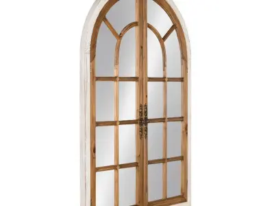 Mcclanahan Arch Solid Wood Wall Mirror 3D model
