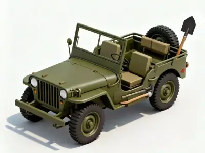 Iconic WWII Light Utility Vehicle  3D Model Low-poly 3D model
