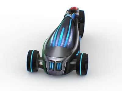 Cartoon Toy AR Racing Car Low-poly 3D model