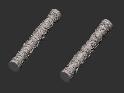 Dragon and Phoenix Pillars 3D print model