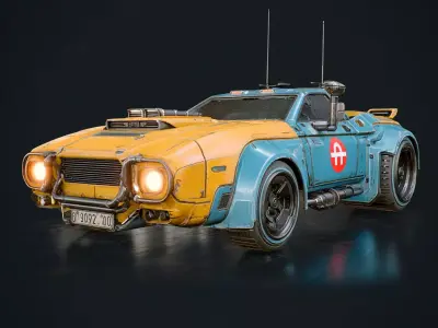 Stylized Sci-Fi Cars 3D model
