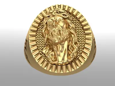 Jesus ring 3D print model