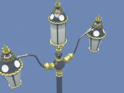 Buildings and Street light Poles 3D model