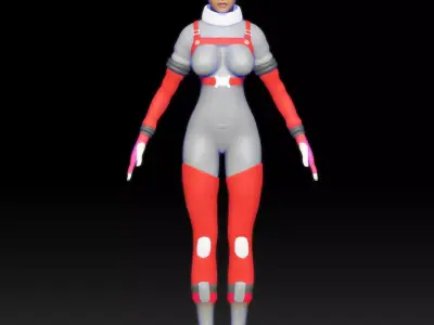 basic 3d model woman in spacesuit Free 3D model