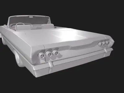 Chevrolet Impala 1963 Convertible 2-Door open top 3D Print Model 3D print model