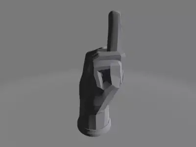 Polygonal Middle Finger Hand Sculpture 3D print model