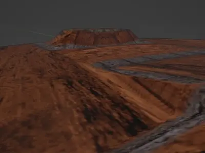 Simple Small Dirt Track Arena Free low-poly 3D model