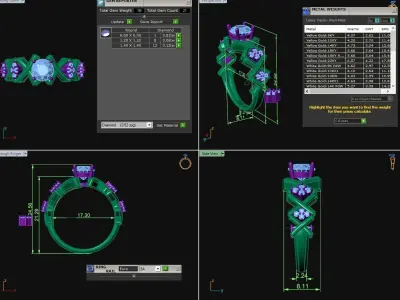 Diamond Jewelry Female Ring 3D print model 3D print model