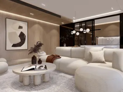  Living Room kitchen  Lumion 11 Scene Plus Sketch up File  3D model