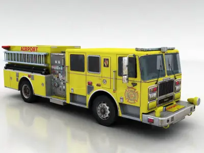 firetruck 1 fire truck Low-poly 3D model