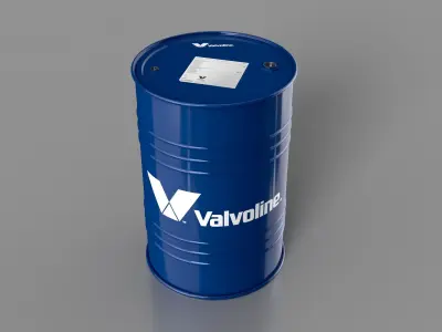 Realistic Valvoline Oil Barrel 3D Model Low-poly 3D model
