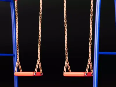 Double Swing Set Free low-poly 3D model