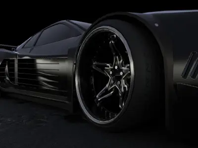 Custom Tuned Sportcar Low-poly 3D model